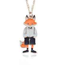 Load image into Gallery viewer, DIY Cartoon Enamel Dragon Bird Fox Rabbit Pendant Chinchilla Cat Necklace For Women Kawaii Animal Family Choker Jewelry Collares