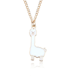 DIY Cartoon Enamel Dragon Bird Fox Rabbit Pendant Chinchilla Cat Necklace For Women Kawaii Animal Family Choker Jewelry Collares