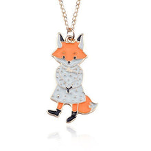 Load image into Gallery viewer, DIY Cartoon Enamel Dragon Bird Fox Rabbit Pendant Chinchilla Cat Necklace For Women Kawaii Animal Family Choker Jewelry Collares
