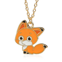 Load image into Gallery viewer, DIY Cartoon Enamel Dragon Bird Fox Rabbit Pendant Chinchilla Cat Necklace For Women Kawaii Animal Family Choker Jewelry Collares
