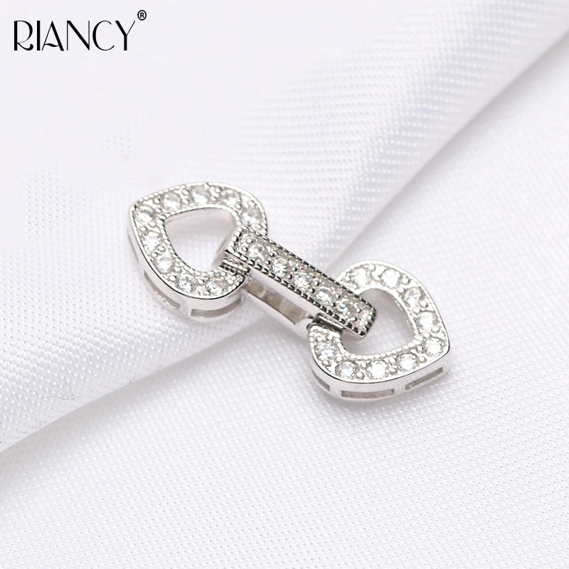 DIY Jewelry Accessories pearl Necklace Bracelet Button love Zircon Multilayer Button long Pearl Necklace Buckle