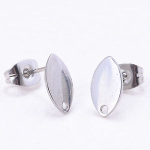 DIY Oval 316L Stainless Steel Stud Earring For Jewelry Earring Making Finding Supplies Lead/Nickle/Cadmium Free