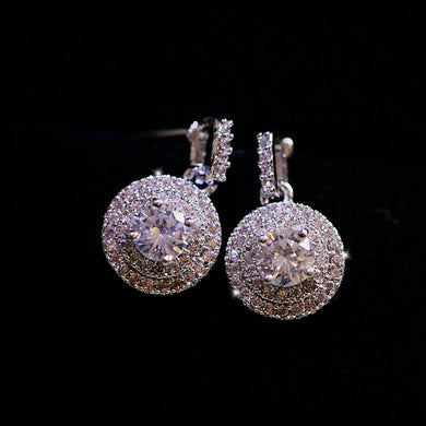 DJM AAA Quality Fashion Jewelry Brand 925 Sterling silver Shine CZ Zircon Stud Earring For Women(DJ0741)