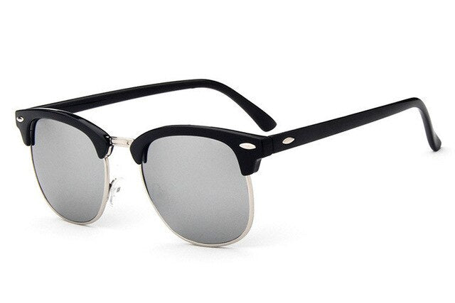 DJXFZLO 2023 Half Metal Sunglasses Men/Women Brand Designer Retro Rivet  Lens Sun Glasses Female Oculos