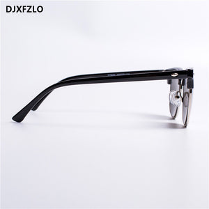 DJXFZLO 2023 Half Metal Sunglasses Men/Women Brand Designer Retro Rivet  Lens Sun Glasses Female Oculos