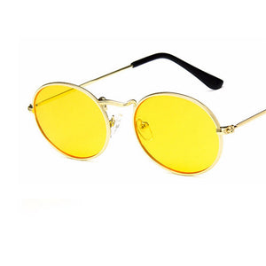 DJXFZLO 2023  Retro Small Metal Frame Steampunk Sunglasses Women Men Vintage Oval Sun Glasses Vintage Eyewear oculos