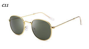 Luxury Sunglasses Women/Men Brand Designer Glasses Lady Oval Sun Glasses Small Metal Frame  Oculos De Sol Gafas
