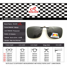 Carica l&#39;immagine nel visualizzatore di Gallery, DL024 Unisex Square Driving Polarized Sunglasses Women Men Oversized Ultra Light Metal Frame Clip On Sun Glasses uv400