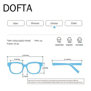 DOFTA Ultralight TR90 Glasses Frame Men Optical Myopia Eyeglasses Male Plastic Titanium Prescription Eye Glasses 5196A