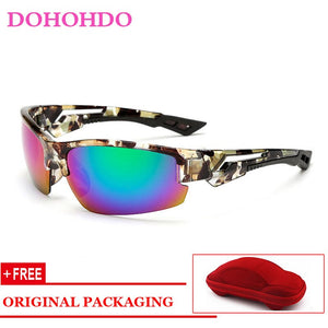 DOHOHDO Camouflage Sunglasses Men And Women  Sports Fishing Driving Sunglasses Brand Designer Camouflage Frame With Box