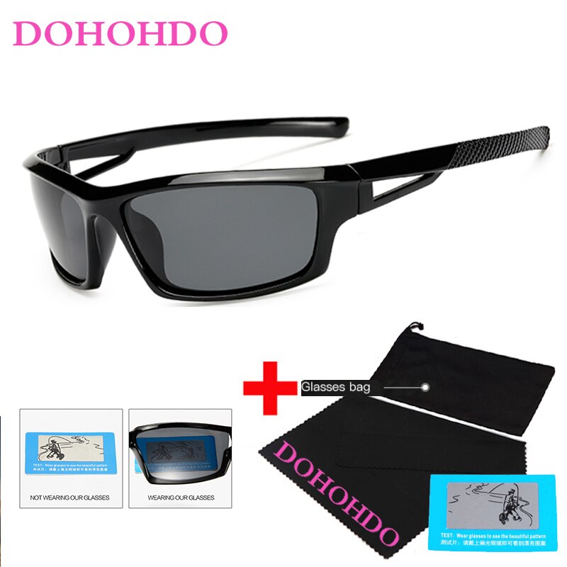 DOHOHDO Men Polarized Sunglasses Outdoor Sports Sun Glasses Male 100% UV400 Polarised Driving Goggle Eyewears With Bag