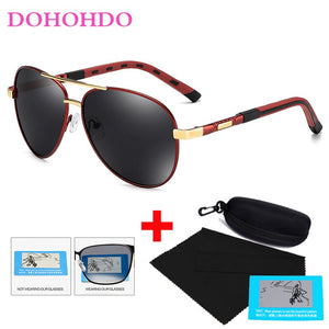 DOHOHDO Men's Aluminum Magnesium Pilot Sunglasses Polarized Men Coating Mirror Glasses Oculos Male Eyewear Accessories For Me