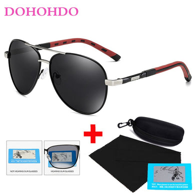 DOHOHDO Men's Aluminum Magnesium Pilot Sunglasses Polarized Men Coating Mirror Glasses Oculos Male Eyewear Accessories For Me
