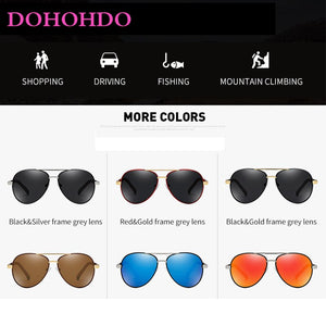 DOHOHDO Men's Aluminum Magnesium Pilot Sunglasses Polarized Men Coating Mirror Glasses Oculos Male Eyewear Accessories For Me