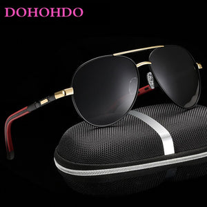 DOHOHDO Men's Aluminum Magnesium Pilot Sunglasses Polarized Men Coating Mirror Glasses Oculos Male Eyewear Accessories For Me