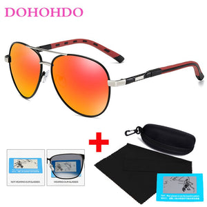 DOHOHDO Men's Aluminum Magnesium Pilot Sunglasses Polarized Men Coating Mirror Glasses Oculos Male Eyewear Accessories For Me