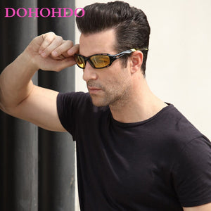 DOHOHDO Men's Polarized Night Vision Sunglasses Driving Sun Glasses For Men Square Sport Brand  Mirror Shades Oculos UV400