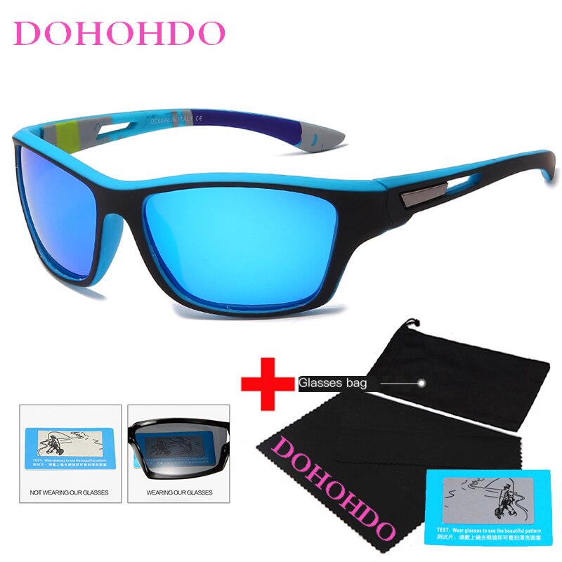 DOHOHDO Men's Polarized Sunglasses Brand Car Driving Anti-glare Night Vision Sunglasse Men's Black Sports Fishing Glasses UV400