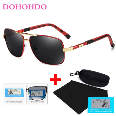 DOHOHDO Polarized Sunglasses Brand Design Men Classic Metal Coating Driving Sun Glasses Male Shades Eyewear Oculos De Sol UV400