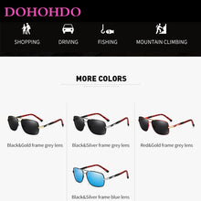 Carica l&#39;immagine nel visualizzatore di Gallery, DOHOHDO Occhiali da sole polarizzati Uomini di design di marca Rivestimento classico in metallo Occhiali da sole da guida Occhiali da sole maschili Oculos De Sol UV400 