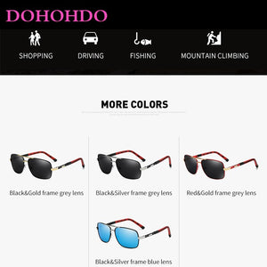 DOHOHDO Occhiali da sole polarizzati Uomini di design di marca Rivestimento classico in metallo Occhiali da sole da guida Occhiali da sole maschili Oculos De Sol UV400 