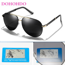 Load image into Gallery viewer, DOHOHDO Polarized Sunglasses Men Brand Classic Alloy Frame Pilot Sun Glasses Male Vintage Oval Driving Goggles Oculos With Box