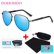 Load image into Gallery viewer, DOHOHDO Polarized Sunglasses Men Brand Classic Alloy Frame Pilot Sun Glasses Male Vintage Oval Driving Goggles Oculos With Box