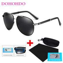 Load image into Gallery viewer, DOHOHDO Polarized Sunglasses Men Brand Classic Alloy Frame Pilot Sun Glasses Male Vintage Oval Driving Goggles Oculos With Box
