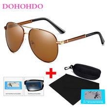 Load image into Gallery viewer, DOHOHDO Polarized Sunglasses Men Brand Classic Alloy Frame Pilot Sun Glasses Male Vintage Oval Driving Goggles Oculos With Box
