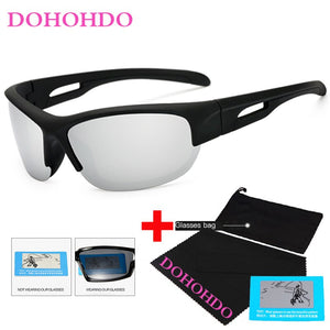 DOHOHDO Occhiali da sole polarizzati antivento da uomo Designer di marca da viaggio Occhiali da sole a specchio maschili Guida Anti-UV Oculos De Sol 