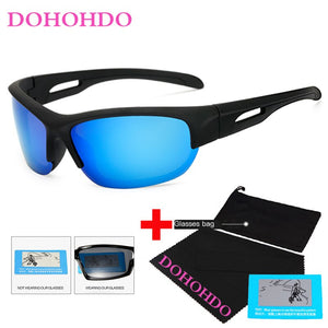 DOHOHDO Occhiali da sole polarizzati antivento da uomo Designer di marca da viaggio Occhiali da sole a specchio maschili Guida Anti-UV Oculos De Sol 