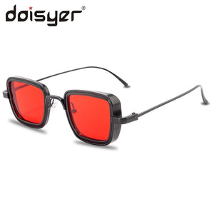 DOISYER sunglasses men retro thick rimmed metal square sunglasses