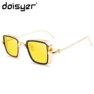 DOISYER sunglasses men retro thick rimmed metal square sunglasses