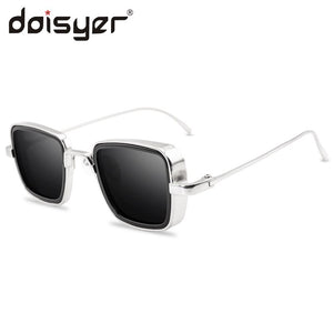 DOISYER sunglasses men retro thick rimmed metal square sunglasses