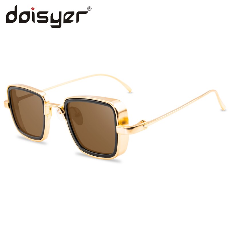 DOISYER sunglasses men retro thick rimmed metal square sunglasses