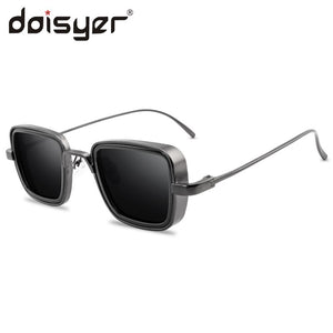 DOISYER sunglasses men retro thick rimmed metal square sunglasses