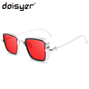 DOISYER sunglasses men retro thick rimmed metal square sunglasses
