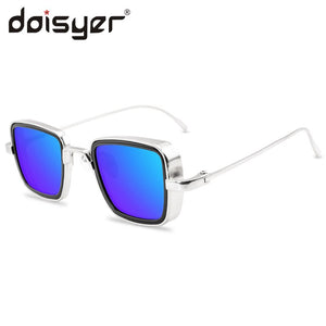 DOISYER sunglasses men retro thick rimmed metal square sunglasses