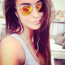 Load image into Gallery viewer, DOKLY Unisex Clear Frame Green Lens Sunglasses Mirror Oculos Sun Glasses Gafas De Sol Sunglasses Women Eyewear