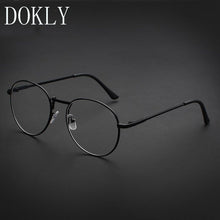Load image into Gallery viewer, DOKLY Vintage Round Glasses Men Women&#39;s Glasses Metal black Frame Eyewear vintage Female Optics Eyeglasses Clear Lens glasses