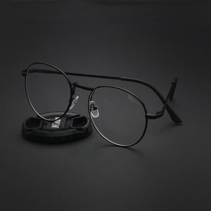 DOKLY Vintage Round Glasses Men Women's Glasses Metal black Frame Eyewear vintage Female Optics Eyeglasses Clear Lens glasses