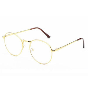 DOKLY Vintage Round Glasses Men Women's Glasses Metal black Frame Eyewear vintage Female Optics Eyeglasses Clear Lens glasses