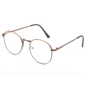 DOKLY Vintage Round Glasses Men Women's Glasses Metal black Frame Eyewear vintage Female Optics Eyeglasses Clear Lens glasses
