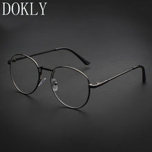 Load image into Gallery viewer, DOKLY Vintage Round Glasses Men Women&#39;s Glasses Metal black Frame Eyewear vintage Female Optics Eyeglasses Clear Lens glasses