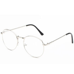 DOKLY Vintage Round Glasses Men Women's Glasses Metal black Frame Eyewear vintage Female Optics Eyeglasses Clear Lens glasses