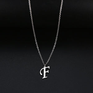Women A-Z Alphabet Letter Pendant Necklaces Personalization Stainless Steel Necklace Glamour Jewelry
