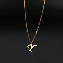 Carica l&#39;immagine nel visualizzatore di Gallery, Women A-Z Alphabet Letter Pendant Necklaces Personalization Stainless Steel Necklace Glamour Jewelry