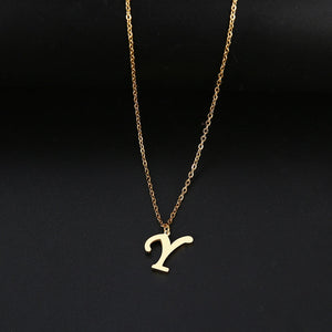 Women A-Z Alphabet Letter Pendant Necklaces Personalization Stainless Steel Necklace Glamour Jewelry