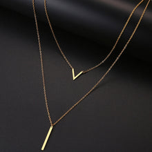 Load image into Gallery viewer, Women Double Round Geometric Pendant Necklace Stainless Steel Gold and Silver Color Jewelry Gift