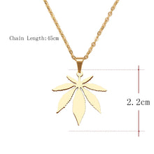 Carica l&#39;immagine nel visualizzatore di Gallery, Stainless Steel Necklace For Women Man Maple Leaf Choker Pendant Necklace Engagement Jewelry